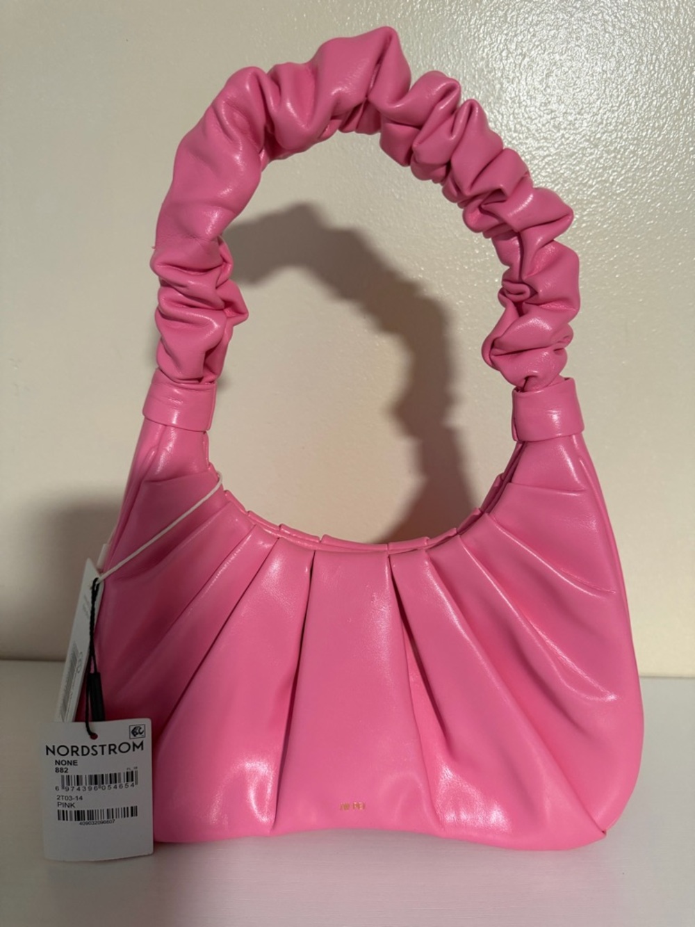JW PEI Pink Ruched Shoulder Bag - Picture 2 of 3